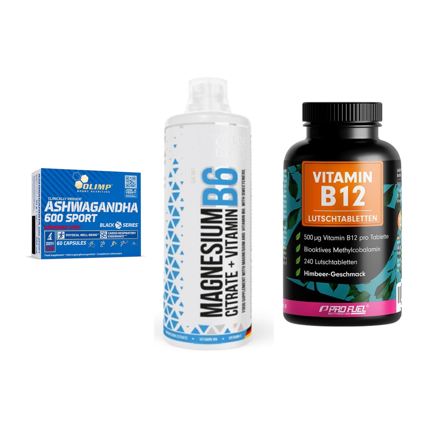 Stress & Balance: Olimp Ashwagand + MST Magnesium + ProFuel Vitamin – alle enthaltenen Artikel