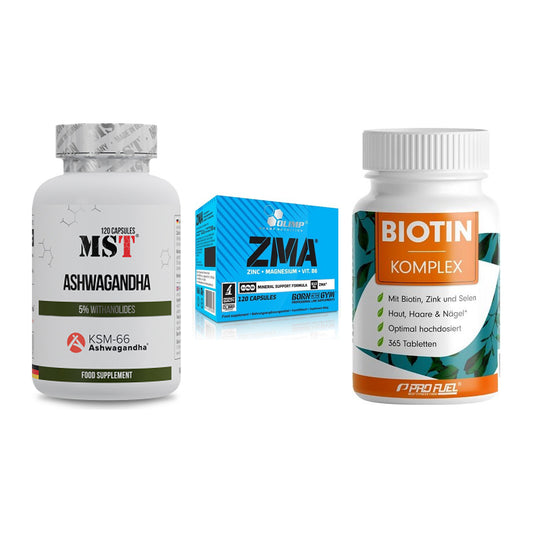 Stress & Balance: MST Ashwagandha + Olimp ZMA + ProFuel BIOTIN – alle enthaltenen Artikel