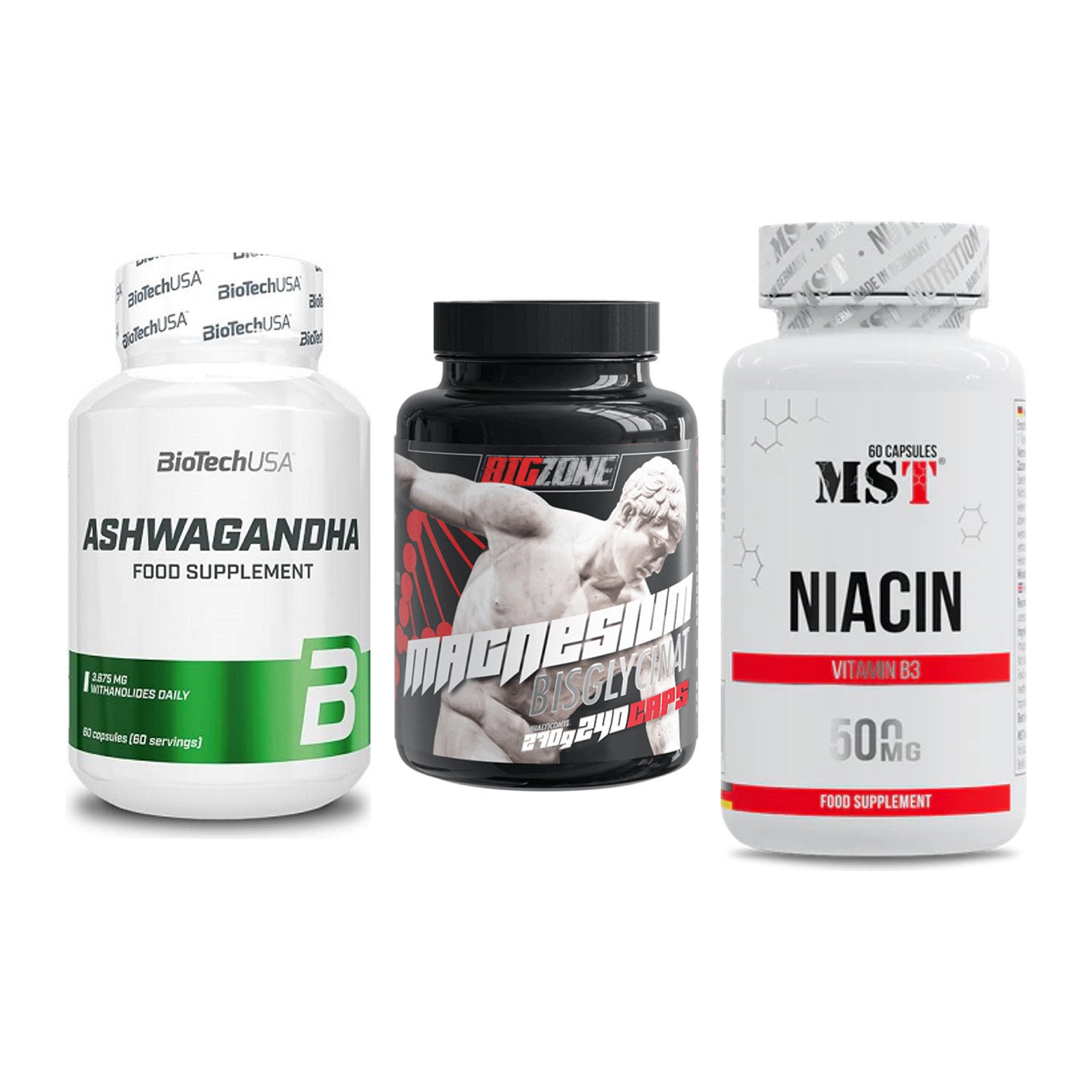 Stress & Balance: BioTech Ashwaga + Big Zone + MST Niacin – alle enthaltenen Artikel