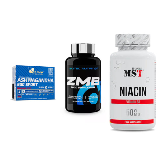 Stress & Balance: Olimp Ashwagand + Scitec ZMB + MST Niacin – alle enthaltenen Artikel