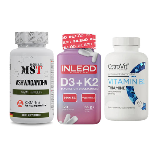 Stress & Balance: MST Ashwagandha + INLEAD Vitamin + Ostrovit – alle enthaltenen Artikel