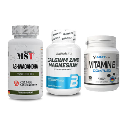 Stress & Balance: MST Ashwagandha + BioTech Calcium + NNT Vitamin B – alle enthaltenen Artikel