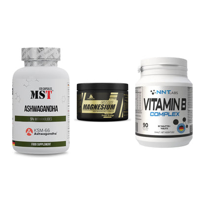 Stress & Balance: MST Ashwagandha + Peak Magnesium + NNT Vitamin B – alle enthaltenen Artikel