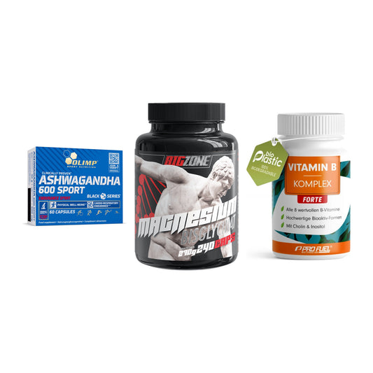 Stress & Balance: Olimp Ashwagand + Big Zone + ProFuel Vitamin – alle enthaltenen Artikel