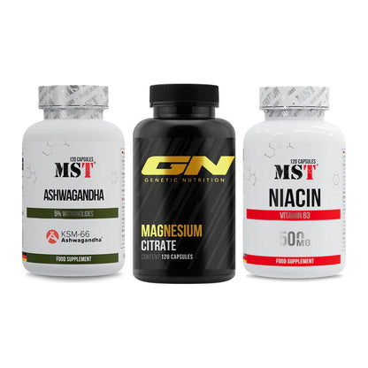 Stress & Balance: MST Ashwagandha + GN Magnesium + MST Niacin – alle enthaltenen Artikel