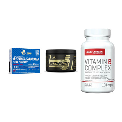Stress & Balance: Olimp Ashwagand + Peak Magnesium + Body Attack – alle enthaltenen Artikel