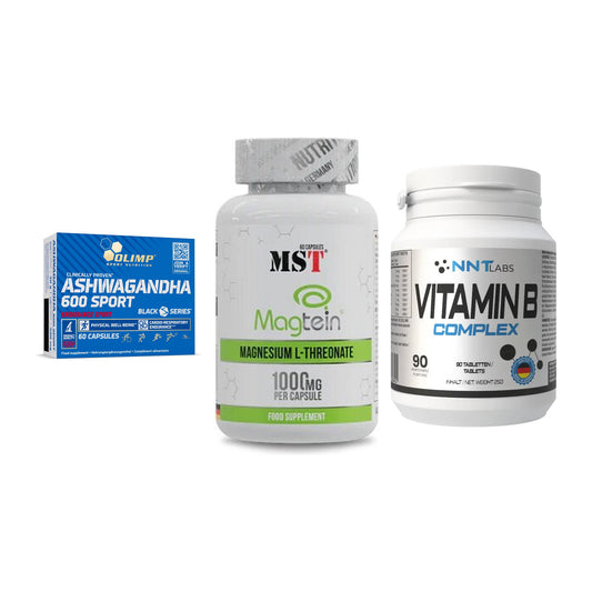 Stress & Balance: Olimp Ashwagand + MST Magnesium + NNT Vitamin B – alle enthaltenen Artikel