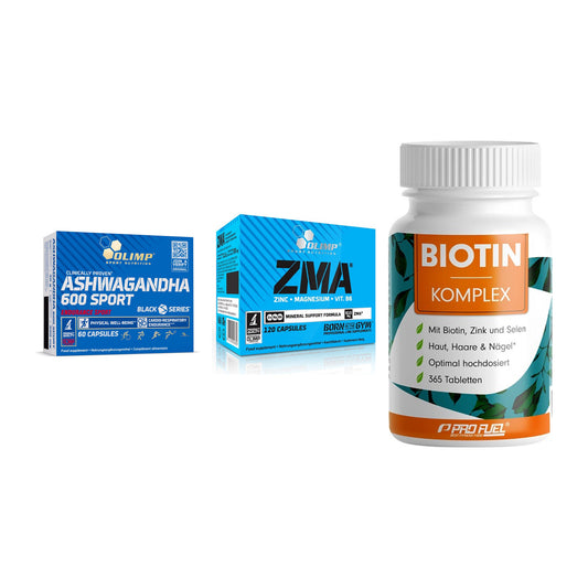 Stress & Balance: Olimp Ashwagand + Olimp ZMA + ProFuel BIOTIN – alle enthaltenen Artikel