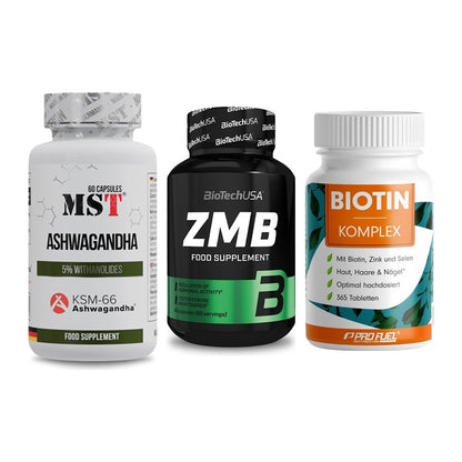Stress & Balance: MST Ashwagandha + BioTech ZMB + ProFuel BIOTIN – alle enthaltenen Artikel