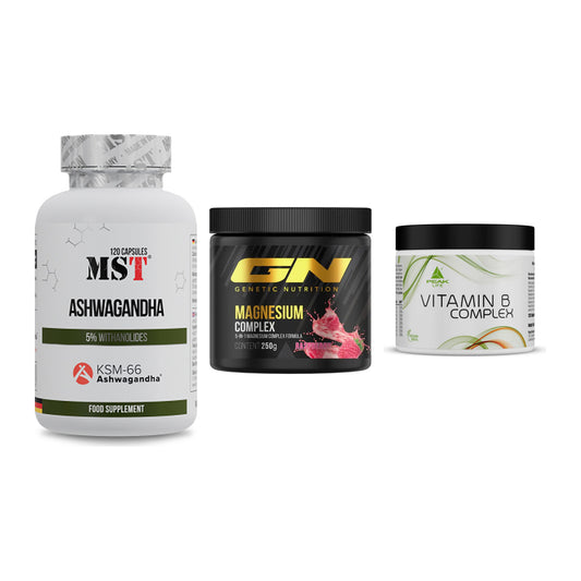 Stress & Balance: MST Ashwagandha + GN Magnesium + Peak Vitamin B – alle enthaltenen Artikel