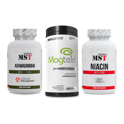 Stress & Balance: MST Ashwagandha + Skill Nutrition + MST Niacin – alle enthaltenen Artikel