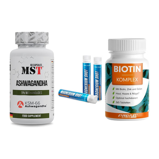 Stress & Balance: MST Ashwagandha + Body Attack + ProFuel BIOTIN – alle enthaltenen Artikel