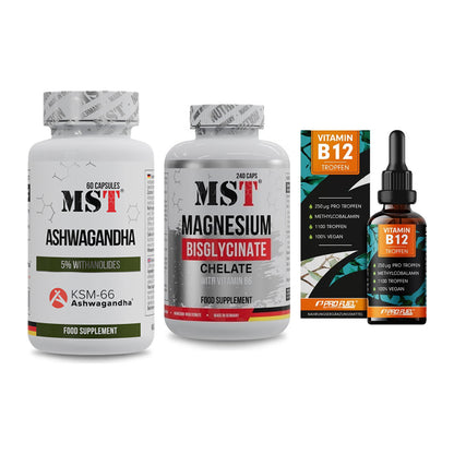 Stress & Balance: MST Ashwagandha + MST Magnesium + ProFuel Vitamin – alle enthaltenen Artikel