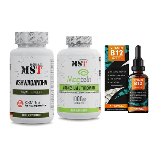 Stress & Balance: MST Ashwagandha + MST Magnesium + ProFuel Vitamin – alle enthaltenen Artikel