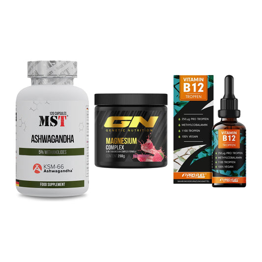 Stress & Balance: MST Ashwagandha + GN Magnesium + ProFuel Vitamin – alle enthaltenen Artikel