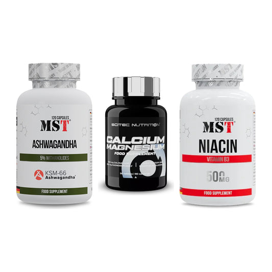 Stress & Balance: MST Ashwagandha + Scitec Calcium + MST Niacin – alle enthaltenen Artikel