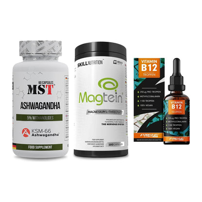 Stress & Balance: MST Ashwagandha + Skill Nutrition + ProFuel Vitamin – alle enthaltenen Artikel