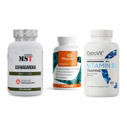 Stress & Balance: MST Ashwagandha + ProFuel Magnesi + Ostrovit – alle enthaltenen Artikel