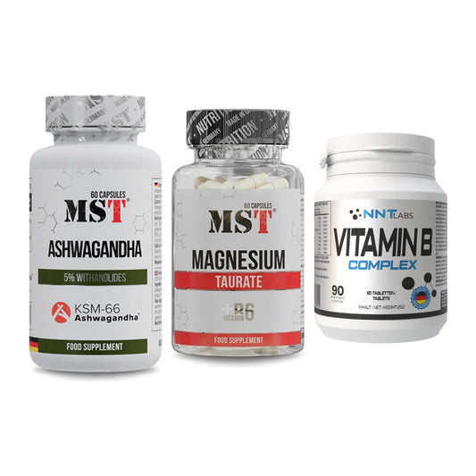 Stress & Balance: MST Ashwagandha + MST Magnesium + NNT Vitamin B – alle enthaltenen Artikel