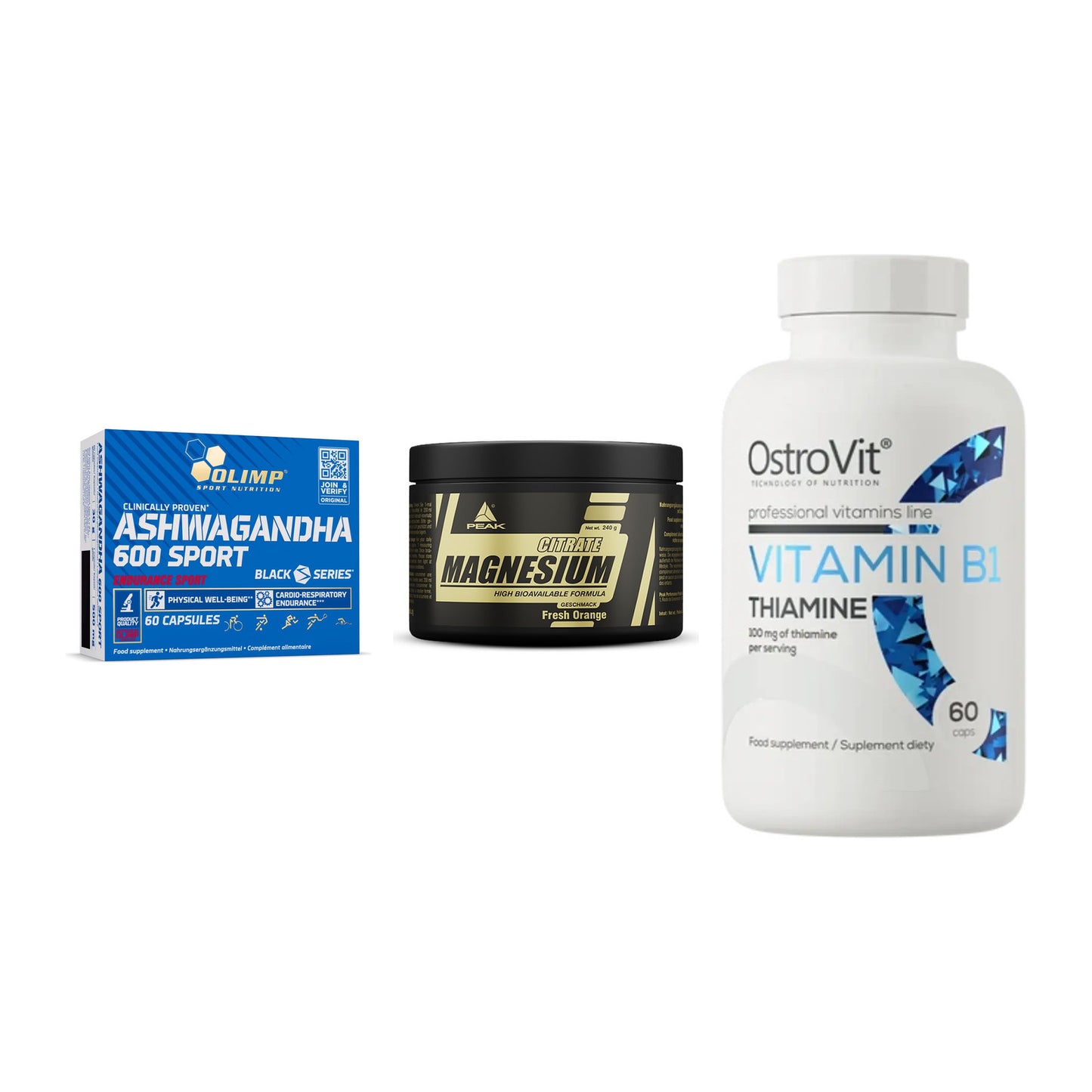 Stress & Balance: Olimp Ashwagand + Peak Magnesium + Ostrovit – alle enthaltenen Artikel