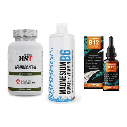 Stress & Balance: MST Ashwagandha + MST Magnesium + ProFuel Vitamin – alle enthaltenen Artikel