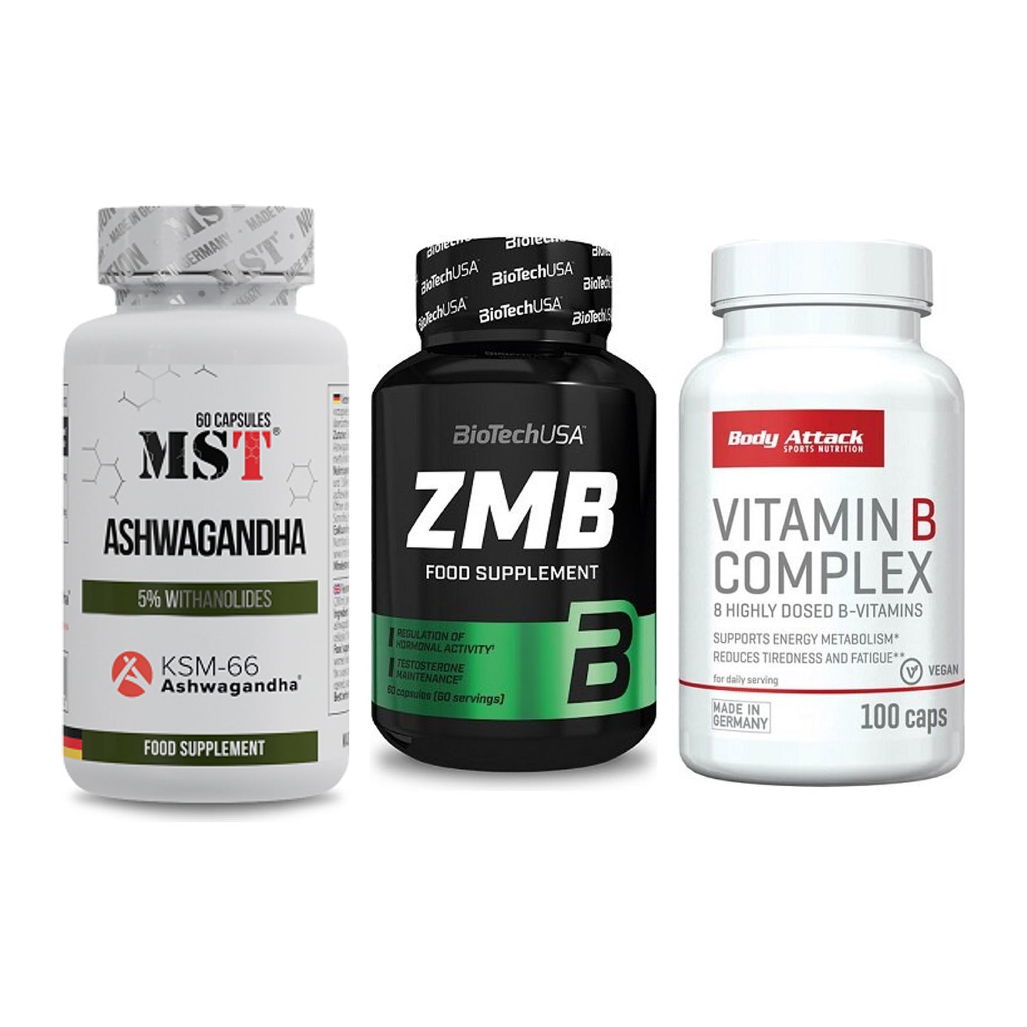 Stress & Balance: MST Ashwagandha + BioTech ZMB + Body Attack – alle enthaltenen Artikel