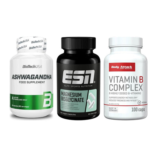 Stress & Balance: BioTech Ashwaga + ESN Magnesium + Body Attack – alle enthaltenen Artikel