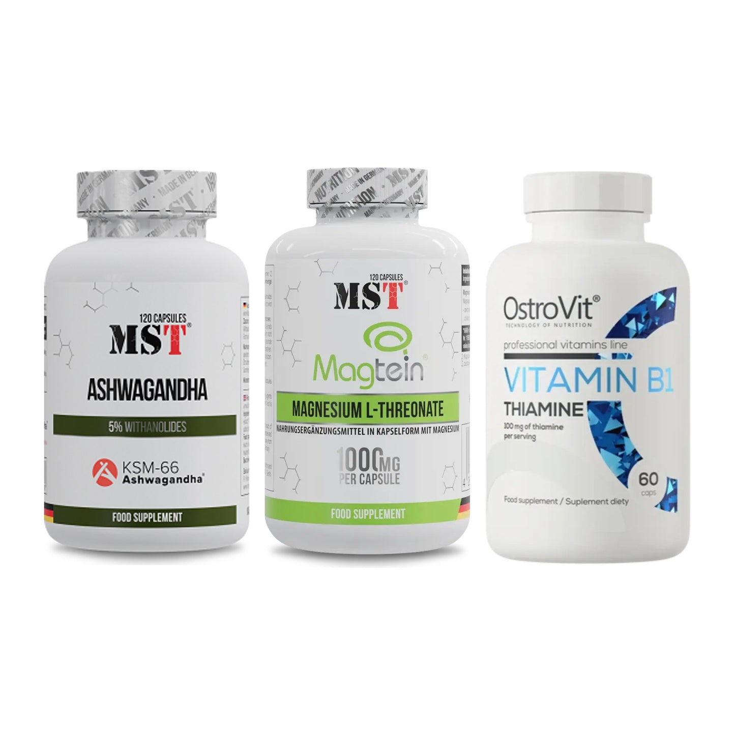 Stress & Balance: MST Ashwagandha + MST Magnesium + Ostrovit – alle enthaltenen Artikel