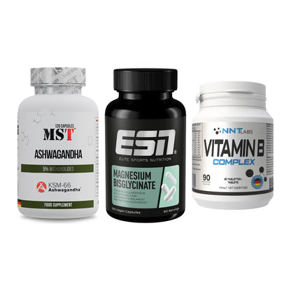 Stress & Balance: MST Ashwagandha + ESN Magnesium + NNT Vitamin B – alle enthaltenen Artikel