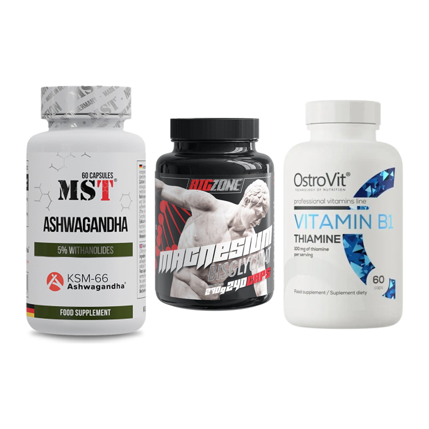 Stress & Balance: MST Ashwagandha + Big Zone + Ostrovit – alle enthaltenen Artikel