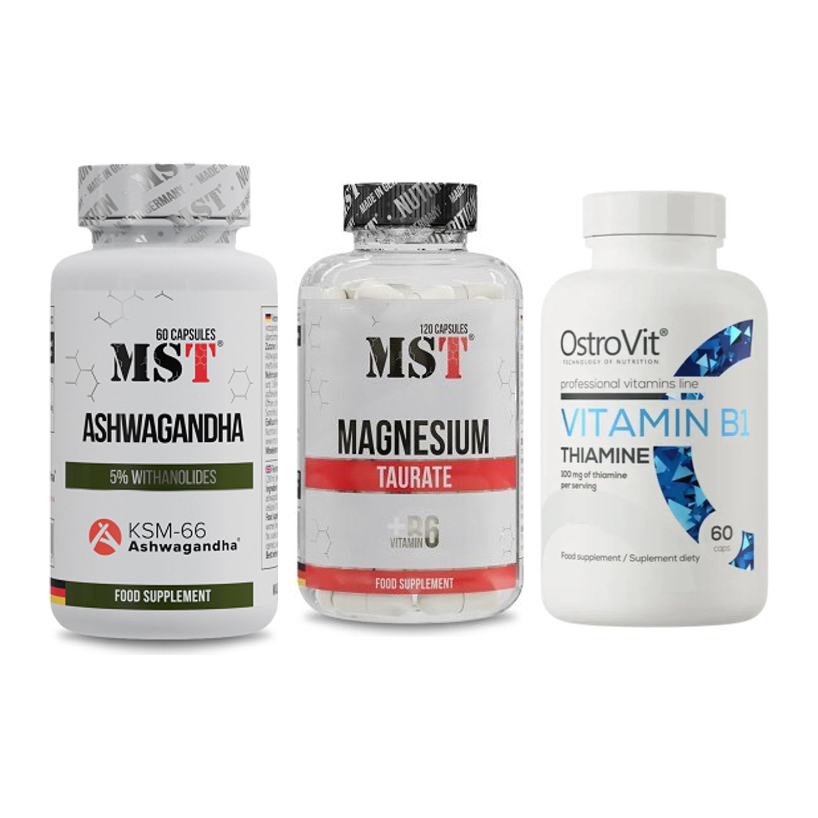 Stress & Balance: MST Ashwagandha + MST Magnesium + Ostrovit – alle enthaltenen Artikel