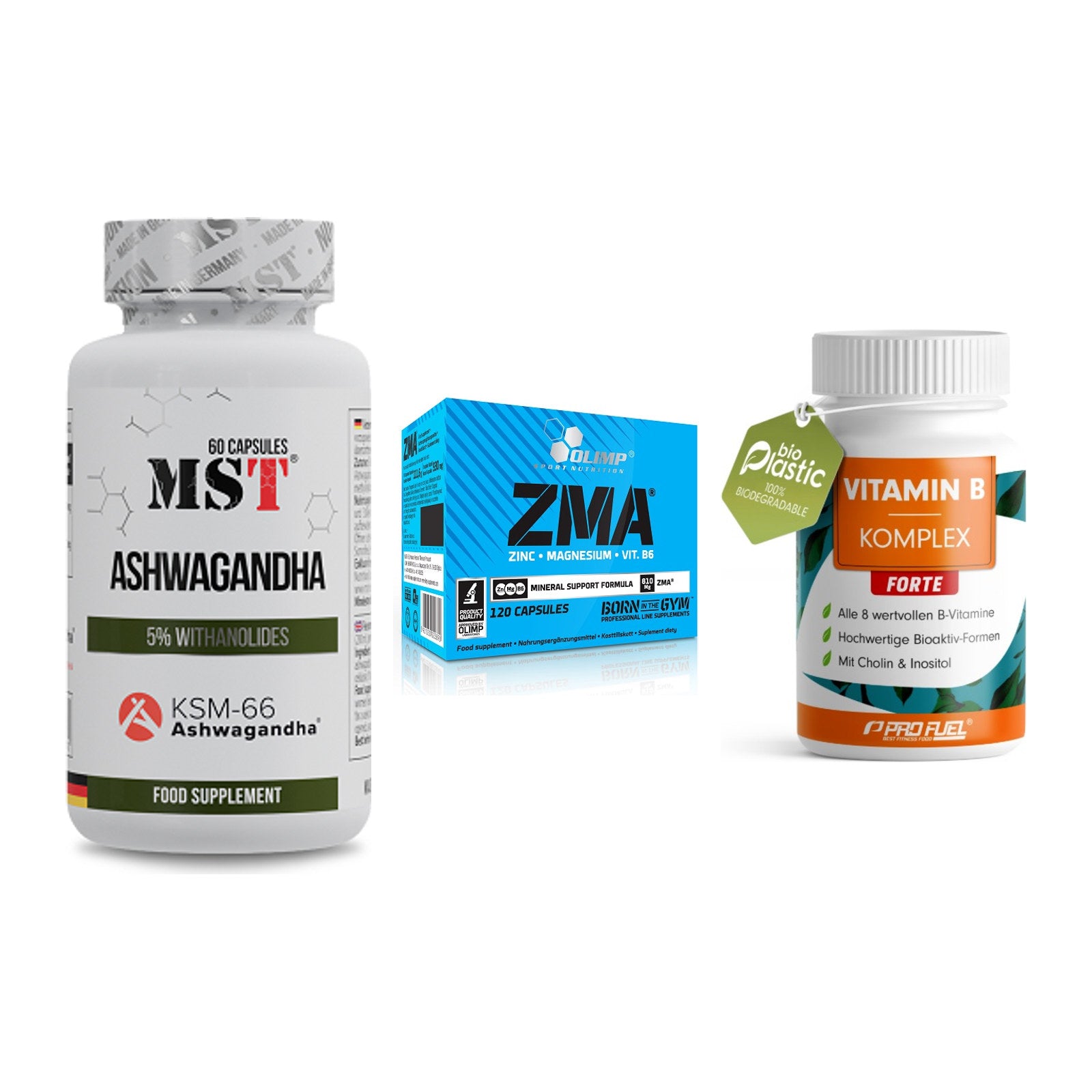 Stress & Balance: MST Ashwagandha + Olimp ZMA + ProFuel Vitamin – alle enthaltenen Artikel
