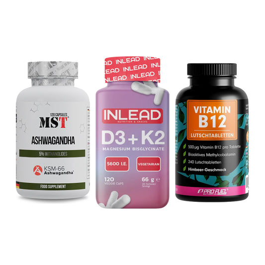 Stress & Balance: MST Ashwagandha + INLEAD Vitamin + ProFuel Vitamin – alle enthaltenen Artikel