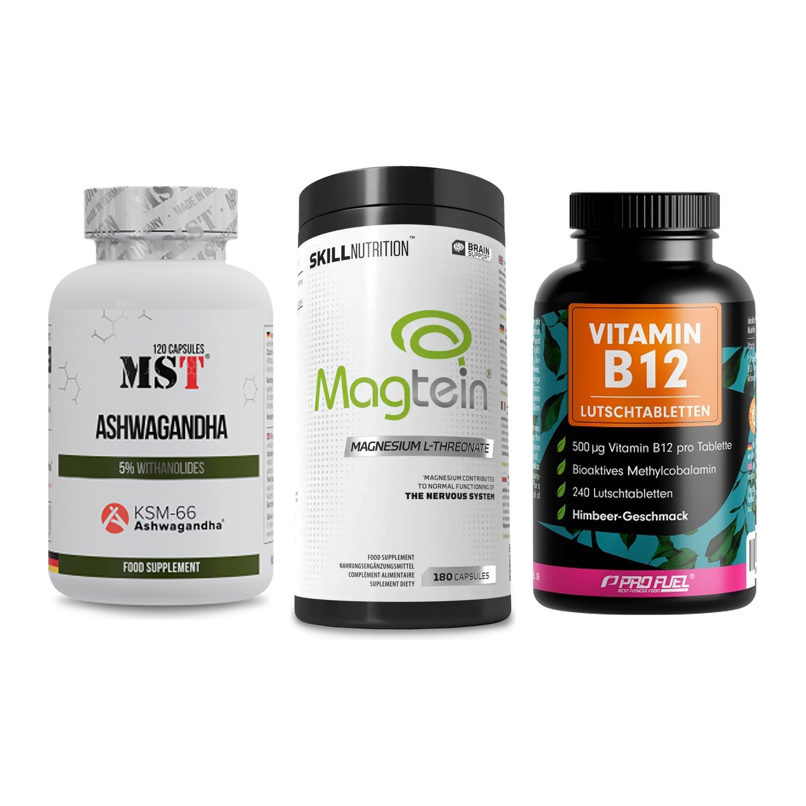 Stress & Balance: MST Ashwagandha + Skill Nutrition + ProFuel Vitamin – alle enthaltenen Artikel
