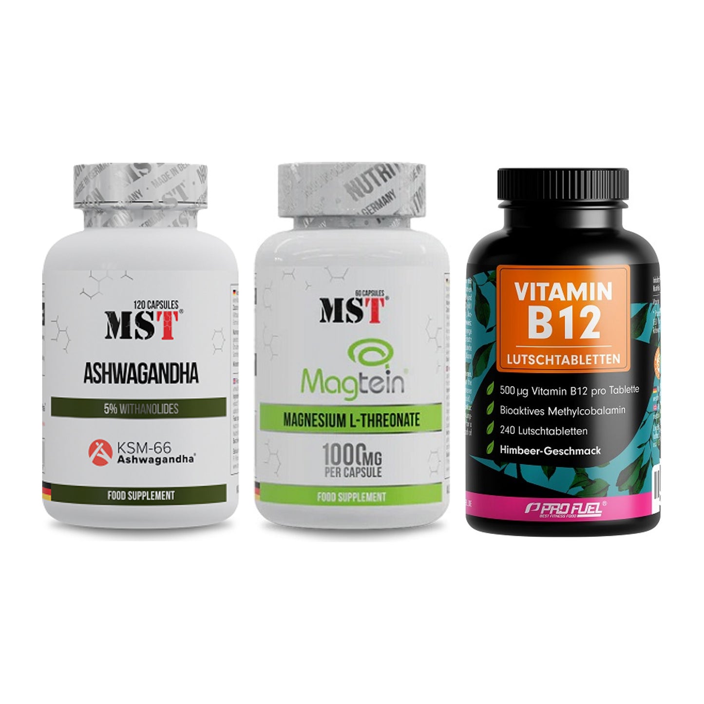 Stress & Balance: MST Ashwagandha + MST Magnesium + ProFuel Vitamin – alle enthaltenen Artikel