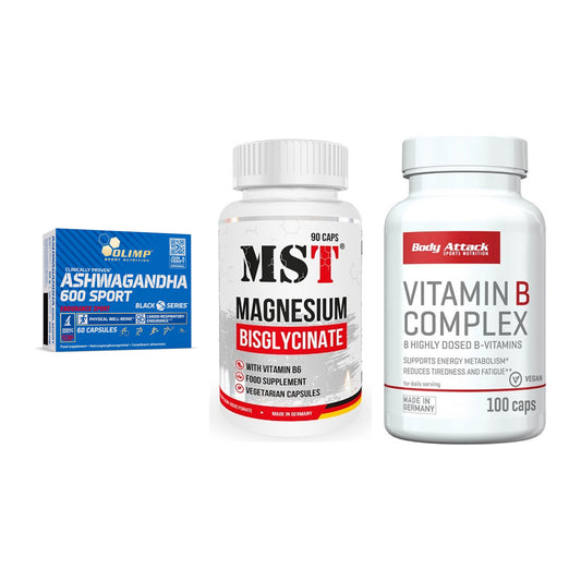 Stress & Balance: Olimp Ashwagand + MST Magnesium + Body Attack – alle enthaltenen Artikel