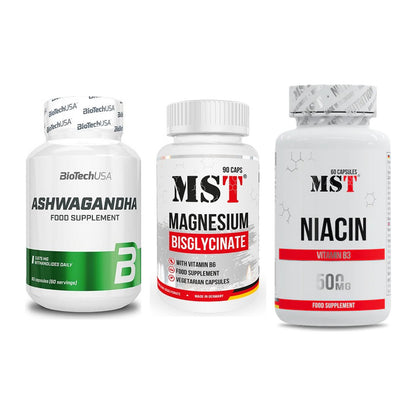 Stress & Balance: BioTech Ashwaga + MST Magnesium + MST Niacin – alle enthaltenen Artikel