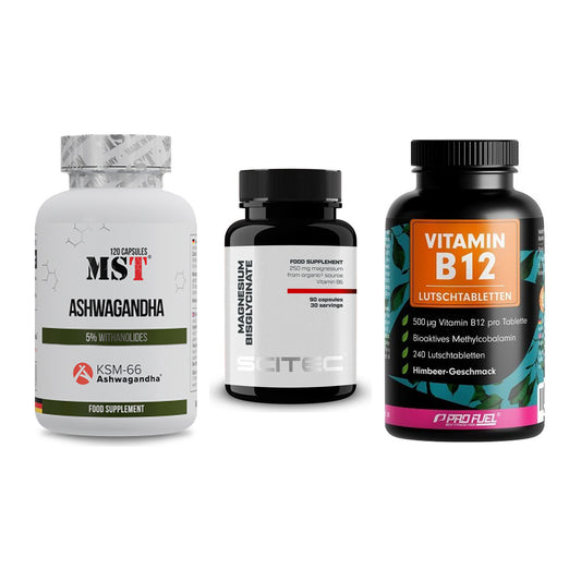 Stress & Balance: MST Ashwagandha + Scitec Magnesiu + ProFuel Vitamin – alle enthaltenen Artikel