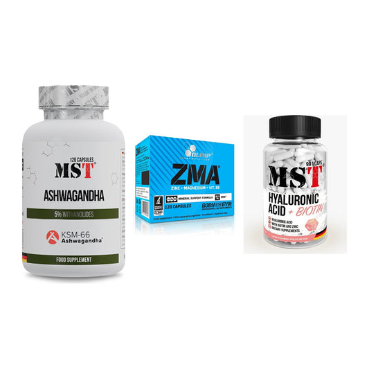 Stress & Balance: MST Ashwagandha + Olimp ZMA + MST Hyaluronic – alle enthaltenen Artikel