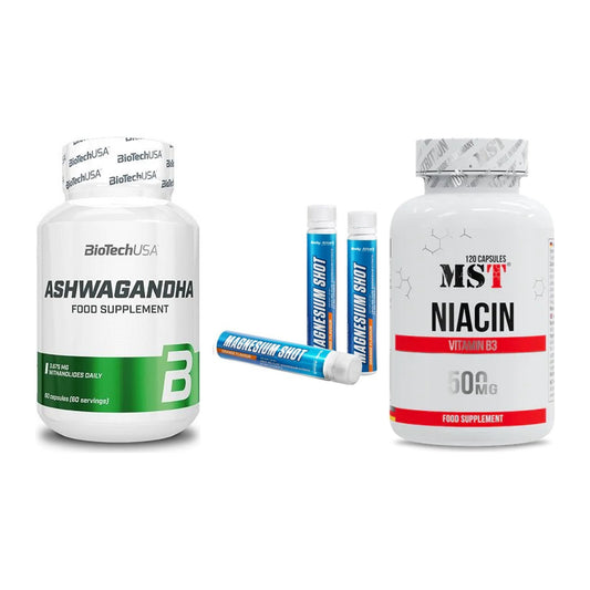 Stress & Balance: BioTech Ashwaga + Body Attack + MST Niacin – alle enthaltenen Artikel