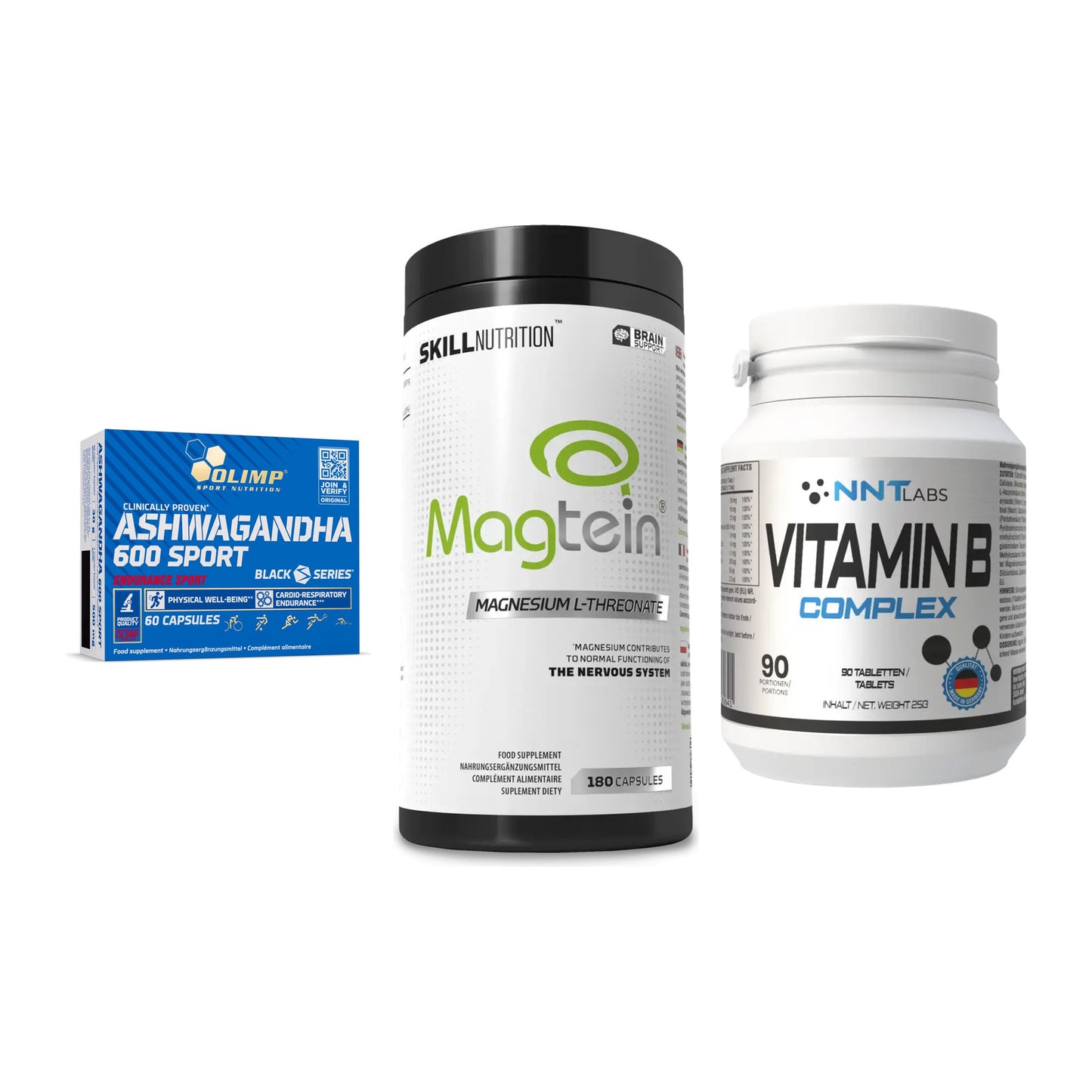 Stress & Balance: Olimp Ashwagand + Skill Nutrition + NNT Vitamin B – alle enthaltenen Artikel