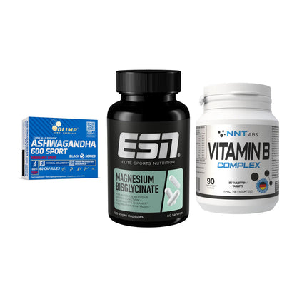 Stress & Balance: Olimp Ashwagand + ESN Magnesium + NNT Vitamin B – alle enthaltenen Artikel