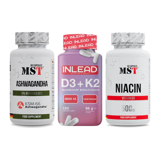 Stress & Balance: MST Ashwagandha + INLEAD Vitamin + MST Niacin – alle enthaltenen Artikel