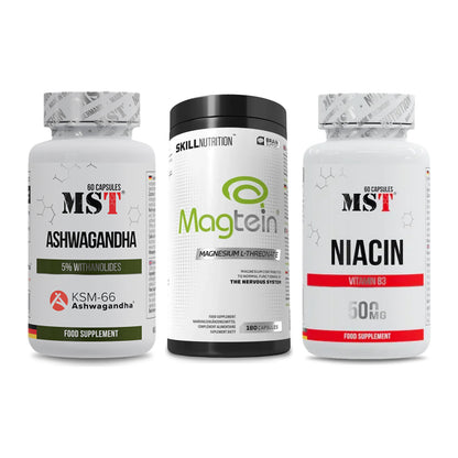 Stress & Balance: MST Ashwagandha + Skill Nutrition + MST Niacin – alle enthaltenen Artikel