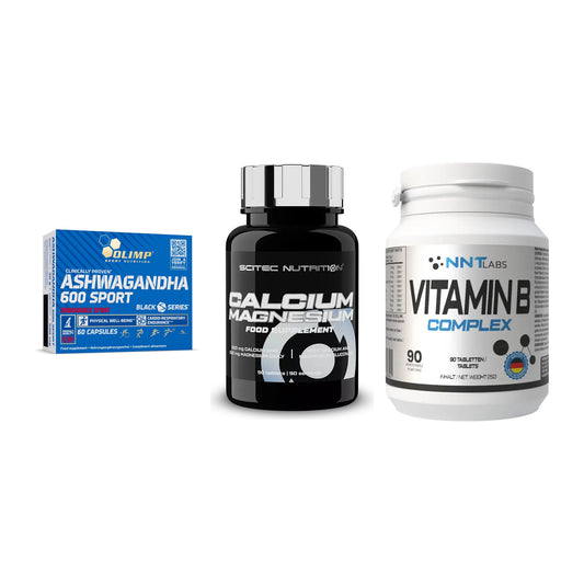 Stress & Balance: Olimp Ashwagand + Scitec Calcium + NNT Vitamin B – alle enthaltenen Artikel