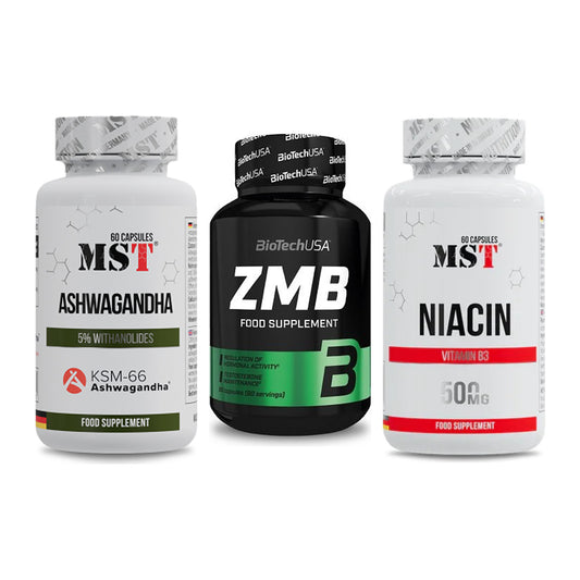 Stress & Balance: MST Ashwagandha KSM-66 + BioTech ZMB + MST Niacin – alle enthaltenen Artikel