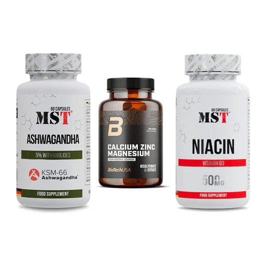 Stress & Balance: MST Ashwagandha + BioTech Calcium + MST Niacin – alle enthaltenen Artikel