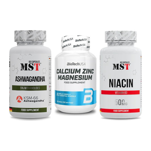 Stress & Balance: MST Ashwagandha + BioTech Calcium + MST Niacin – alle enthaltenen Artikel
