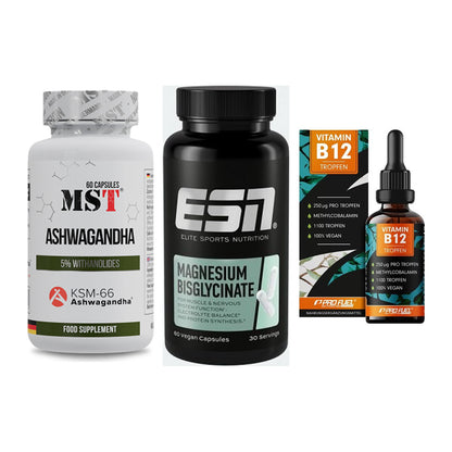 Stress & Balance: MST Ashwagandha + ESN Magnesium + ProFuel Vitamin – alle enthaltenen Artikel