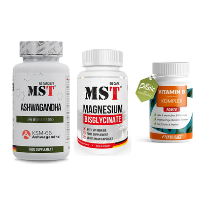 Stress & Balance: MST Ashwagandha + MST Magnesium + ProFuel Vitamin – alle enthaltenen Artikel